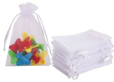 Image de Organza - Sachets de 4 x 6 cm - Blanc - 60 pièces