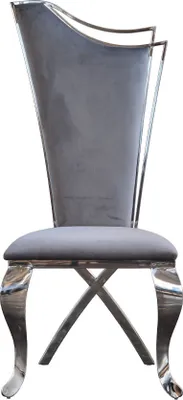 Produktbild von KAWOLA Stuhl AMALIA Esszimmerstuhl Barock Velvet grau