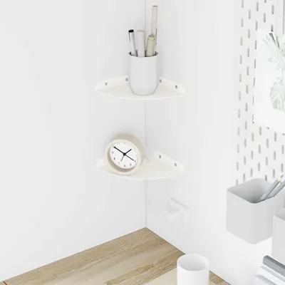Immagine prodotto di Maison Exclusive - Mensola sospesa con ripiano, 2 pezzi, bianco, 15 x 15 x 2 cm