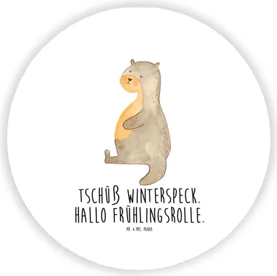 Produktbild von Mr. & Mrs. Panda magnet Otter Bauch - Weiß - Geschenk, Seeotter, für kühlschrank, Winterspeck, Kühlschrankmagnet, Essen. Foodlover, Sportmuffel, rundmagnet, magnettafel