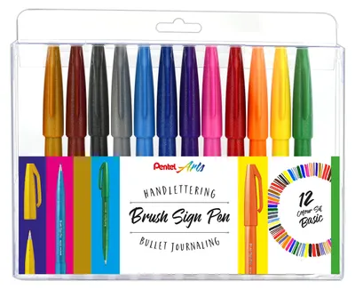 Immagine prodotto di Pentel SES15-12 12 Pentel SES15-12 Brush-Pen-Set farbsortiert