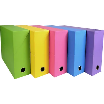 Produktbild von Exacompta 5x Transferbox, Rücken 90mm, für DIN A4+, Salsa, sortiert, 89329E