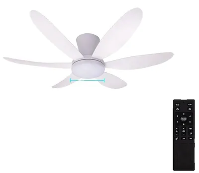 Obrázek produktu pro Stropní ventilátor se světlem, 3 barevné teploty, 6 nastavitelných rychlostí, 6 lopatek