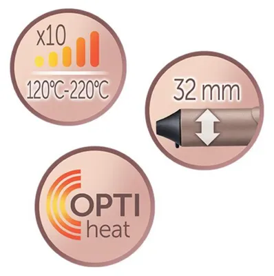 Zdjęcie produktu dla Remington CI9132, Lokówka, Ciepły, 120 °C, 210 °C, PTC grzałka ceramiczna, 30 s