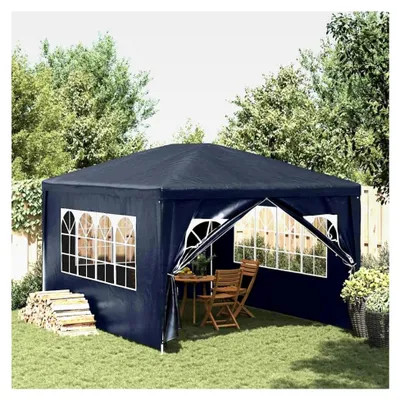 Produktbild von Wasserdichter Pop Up Pavillon mit Seitenwänden, Faltpavillon für Camping und Partys 3x4 m Blau
