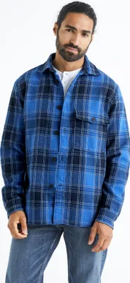 Produktbild von Celio Bazur Karierte Hemdjacke für Herren, Größe S, aus warmer Qualität