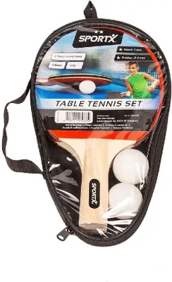 Obrázok produktu pre SportX 2004287, Raketa na stolný tenis, Červená, Drevo, 250 g, 165 mm, 47 mm