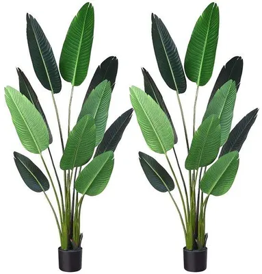 Image de Palmier artificiel 160 cm, vert, plante en plastique, pot décoratif