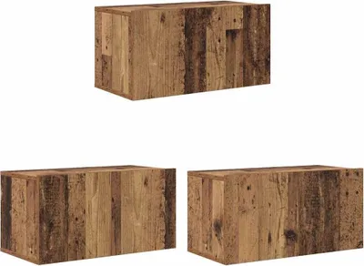 Produktbild von vidaXL TV-Schrankset 3 stk. Braun Holzwerkstoff