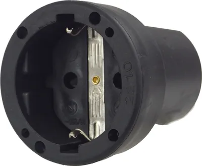 Produktbild von Schuko Kupplung 16A 230V Gummi Stecker Schuko Schutzkontakt schwarz