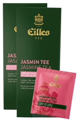 Produktbild von EILLES TEE Teebeutel Jasmin Tee, Sparpack mit 2x25er Box, KI-generiertes Bild