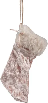 Immagine prodotto di Ornamento natalizio Clayre & Eef Calza di Natale 14 cm Rosa Sintetico