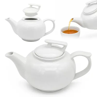 Zdjęcie produktu dla Dzbanek 500ml Biały Ceramiczny Imbryk do Serwowania Herbaty Kawy Prezent