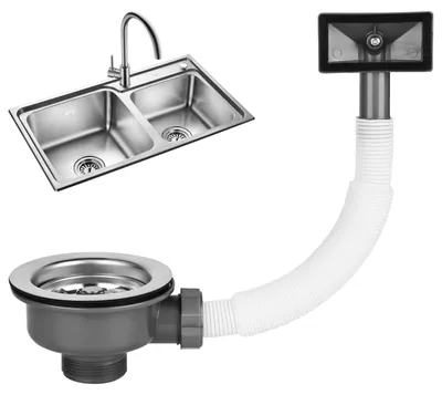 Produktbild von Ablaufset 114 mm mit Überlauf für Küche und Badezimmer