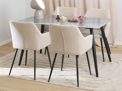 Produktbild von Wicklow Essgruppe Tisch mit 4 Stühlen grau, beige.