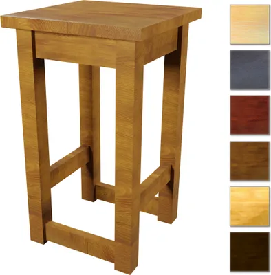 Produktbild von Rustikaler 55 cm | Eiche Teakholz Hocker Sitzhocker Holzhocker Blumenhocker Beistelltisch Deko