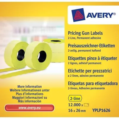 Produktbild von AVERY Zweckform Preisauszeichner Etiketten 26 x 16 mm gelb 10 x 1.200 Etiketten