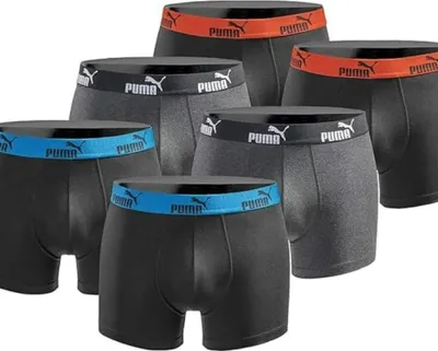 Zdjęcie produktu dla S|PUMA Boxer Herren Boxershorts 6er-Pack Black Anthracite 100003547-4468-020-6