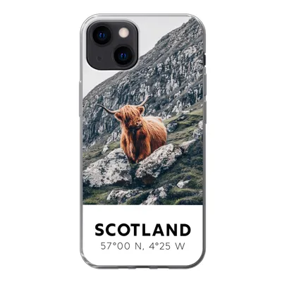 Produktbild von MuchoWow® Handyhülle Schutzhülle Hülle für iPhone 13 Schottland - Schottische Highlander - Berge Silikon Softcase Handy Hülle - Karteninhaber