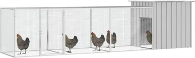 Obrázek produktu pro vidaXL Klec pro kuřata šedá 400x91x100 cm Pozinkovaná ocel