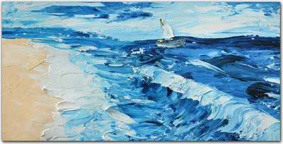 Produktbild von Coloray Bild aus Leinwand 100x50 Leinwand Dekoration - Malerei Küste Seeboot