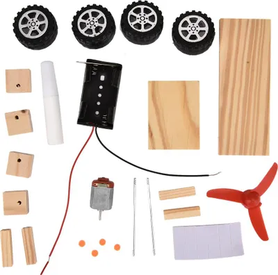 Produktbild von Handgefertigtes Windkraftwagen, DIY -Bildungsspielzeug Holzkinder für Kinder