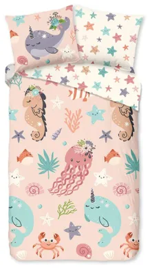 Productafbeelding van Good Morning Kinderdekbedovertrek "Loua" - Roze - (140x220 cm) - 100% Katoen