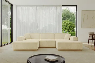 Produktbild von ALTDECOR Ecksofa in U-Form IREA-U1-v2 301x165x80 cm Beige Corner Sofa Bett Eckcouch Couch L-Form Wohnlandschaft Cauchsofa