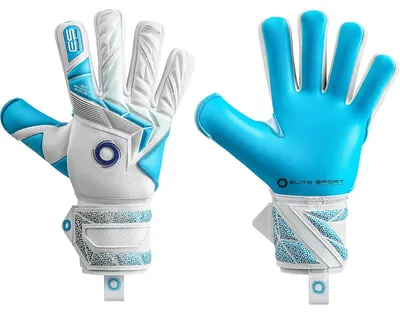 Productafbeelding van Elite Sport Supreme M Aqua Keepershandschoenen - Wit / Hemelsblauw | Maat: 7