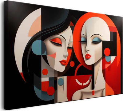 Obrázek produktu pro Plátno nástěnné obrazy ženy geometrie abstrakce 80x120cm
