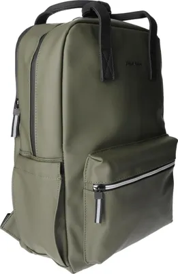 Produktbild von Rucksack BKR-751 aus Kunstleder mit Laptopfach, Grün, 29,5x41x10 cm