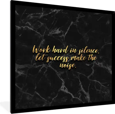 Produktbild von MuchoWow® Gerahmtes Poster Zitate - Motivation - Gold - Marmor 40x40 cm - Poster mit Schwarzem Bilderrahmen Wandposter Rahmen Foto Bilder - Mit Rahmen - Wanddekoration Schlafzimmer