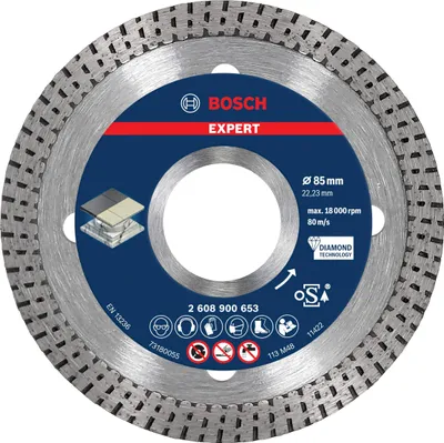 Zdjęcie produktu dla Bosch 2 608 900 653, Tracza do cięcia, Dachówka, Kamień, Diamond, Bosch, Niebieski, Szary, Okrągły