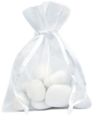Immagine prodotto di 10 sacchetti di organza 7,5 x 10 cm bianchi