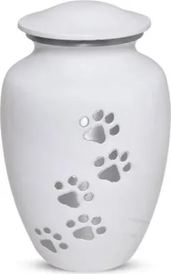 Produktbild von Professionelle Mini-Begrafenisurne 650 ml - As Urn für Haustiere und Menschen - Weiße Gedenkurne