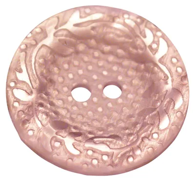 5 x nostalgischer Knopf mit floralem Muster, rosé, 23mm