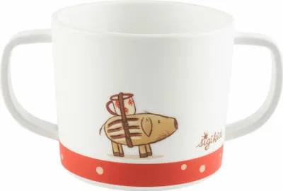 Produktbild von sigikid Mister O Lui Tasse rot, Kindertasse, Henkeltasse, Trinklerntasse, rPET, 250 ml, 52915