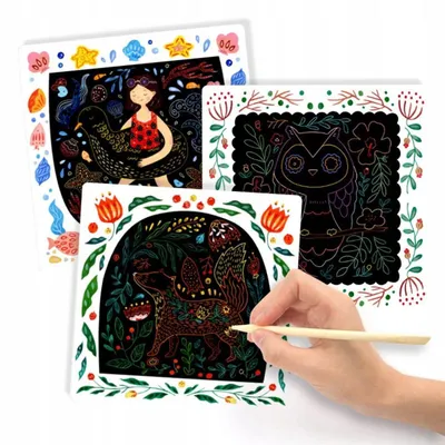 Immagine prodotto di Set di incisione Mideer, colorato, con penna, 8 carte