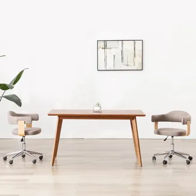 Produktbild von The Living Store Drehbare Esszimmerstühle 2 Stk. Taupe Bugholz und Stoff