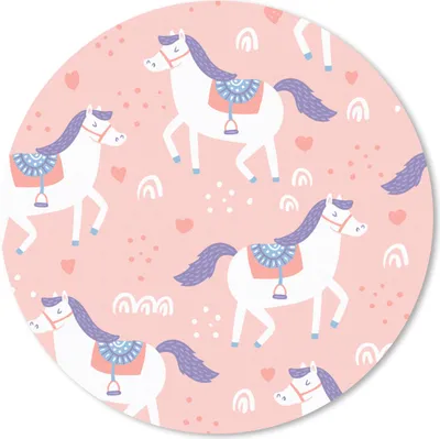 Produktbild von MuchoWow® Mauspad Mousepad Pferd - Herz - Muster 40x40 cm - Mousepads - Maus Mat - Pad - Mausunterlage - Schreibtisch Accessoires