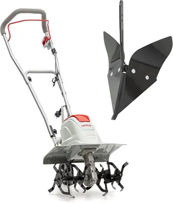 Imagen del producto de Cultivadora eléctrica para jardín FEM 1500, con anchuras de 17, 30 y 45 cm, incluye arado para crear caballones. Ideal para aflojar la tierra y preparar el lecho de siembra. Potencia: 1500W. Profundidad de trabajo: 23 cm. Incluye freno, rueda de transporte, plegable y protección contra sobrecarga