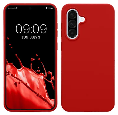 Produktbild von kwmobile Handyhülle für Samsung Galaxy A36 5G Hülle - Case Silikon - Kabelloses Laden - Schutzhülle Cover in Klassisch Rot