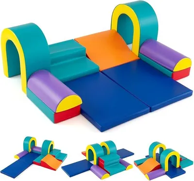 Imagen del producto de 10 bloques blandos, bloques de espuma, bloques gigantes para escalar, gatear y deslizarse, bloques grandes para niños a partir de 1 año (verdes)