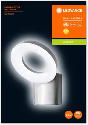 A product image for an outdoor wall loop light, showcasing its design and specifications.