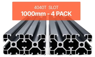 Produktbild von VEVOR 4PCS 39,4 in (1000mm) T Slot 4040 Aluminium-Extrusionsprofil, Europäischer Standard anodisierte Linearführung, hochfester extrudierter Aluminium-Schienen für 3D-Drucker, CNC-Maschinen DIY, Lasergravur, Schwarz, 4040 Serie, 1000 mm