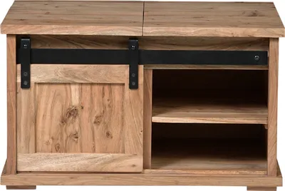 Produktbild von Truhen-Couchtisch 76 x 51 x 45 cm Akazienholz massiv naturfarben ohne Baumkante LIAN 1