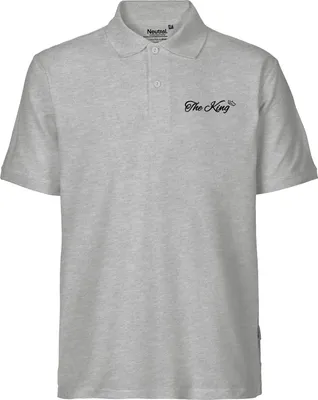 Produktbild von Huuraa Herren Polo Shirt The King Krone S Sport Grey Bio Baumwolle Fairtrade Poloshirt Geschenkidee