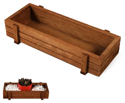 Productafbeelding van Houten plantenbak voor binnen en buiten, rechthoekig 22,5 x 8,4 x 4,1 cm