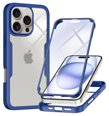 Zdjęcie produktu dla Techsuit ColorVerse 360 etui 360° + Szkło do iPhone 16 Pro Max - niebieskie