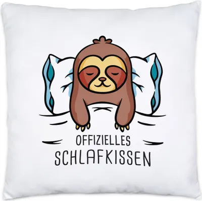 Produktbild von Offizielles Schlaf-Kissen inkl. Füllung Schlafendes Faultier Süße Geschenk-Idee Faultier-Fans Schnarch-Kissen